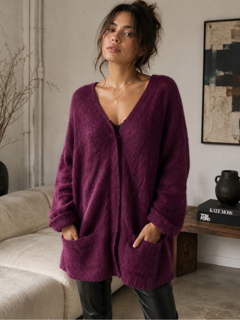 VNTG Colette Mordo for Sadimara Mohair Oversized Women's Jewel Tone Sweater